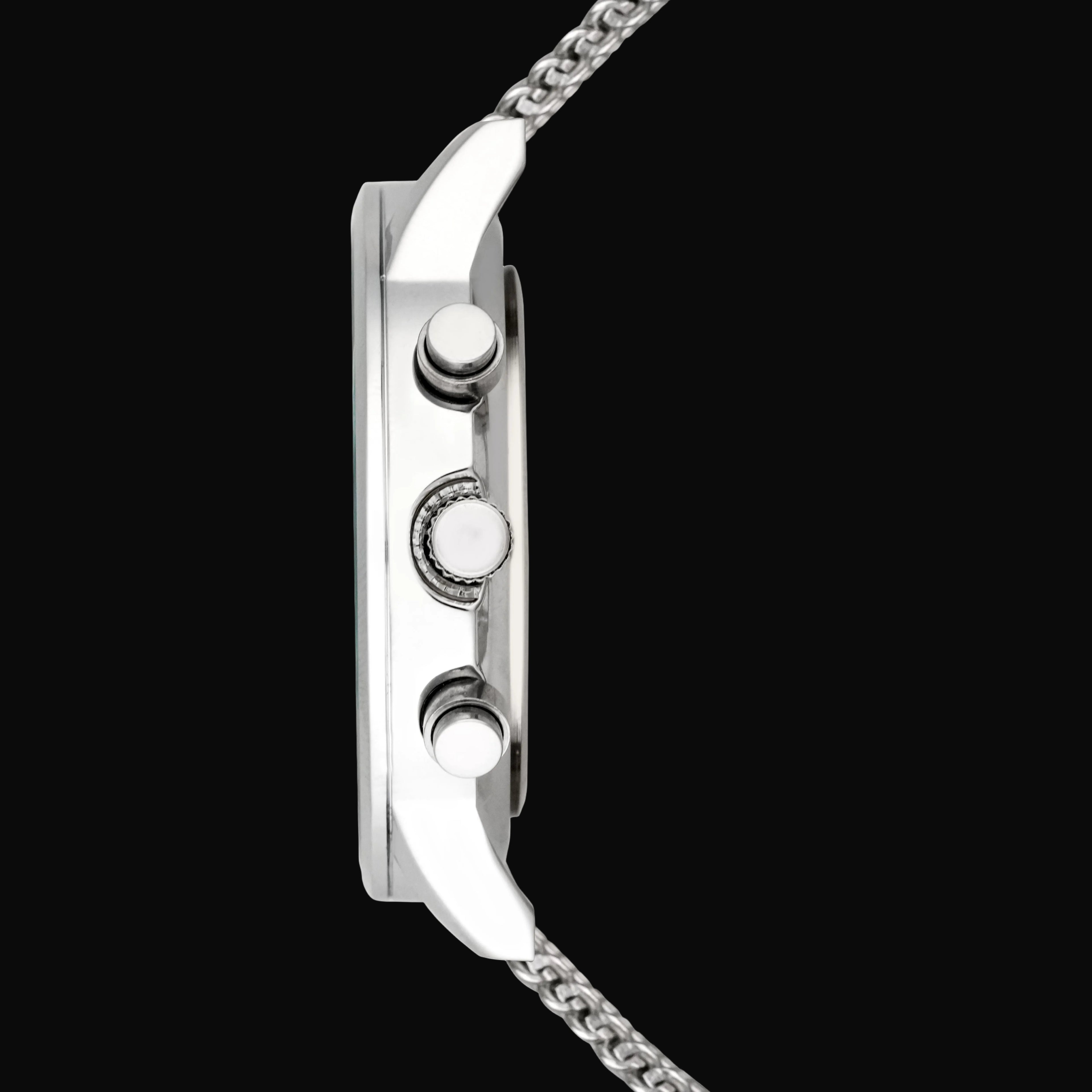 Kalvya Imperial Silver Chronograph Watch for Men – Stainless Steel Mesh Strap