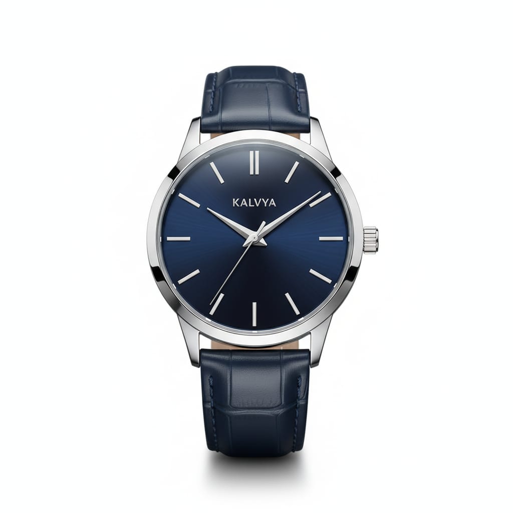 KALVYA Blue Elegance Classic Watch