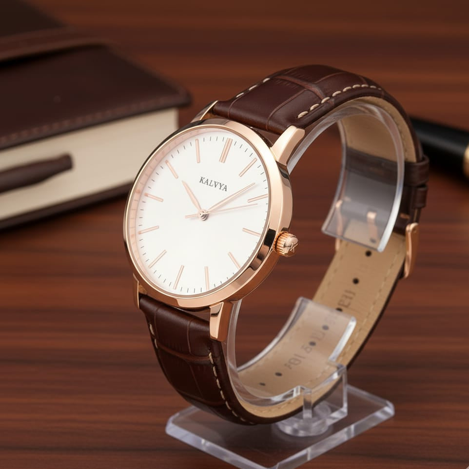 The KALVYA 'Rose Gold Classic' Watch Pure Style. Undeniable Class.
