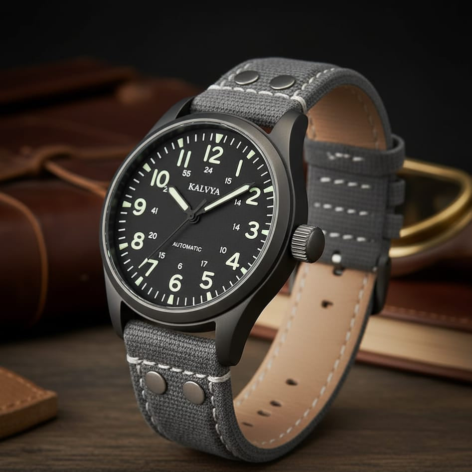 The KALVYA 'Aviator's Field'Watch