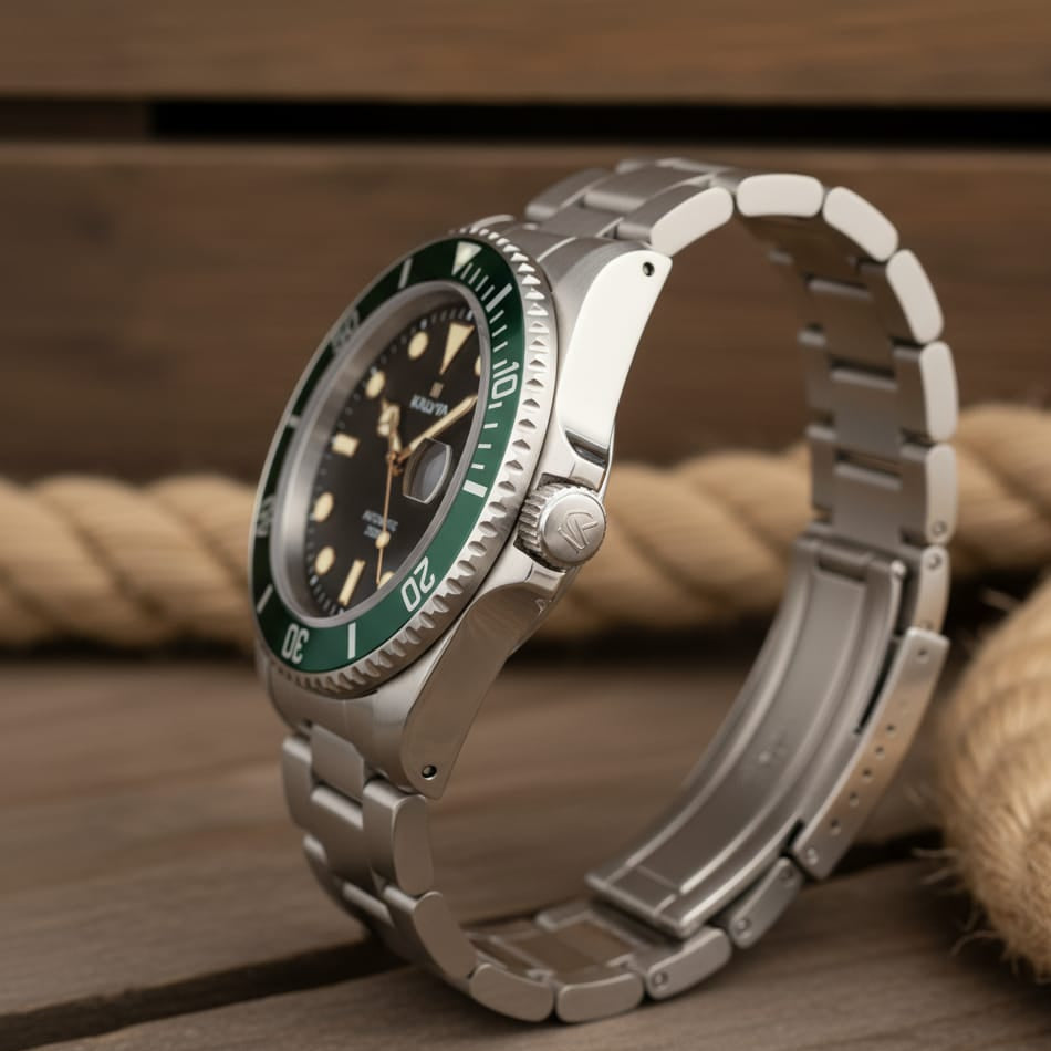 The KALVYA 'Emerald Diver' Automatic Watch