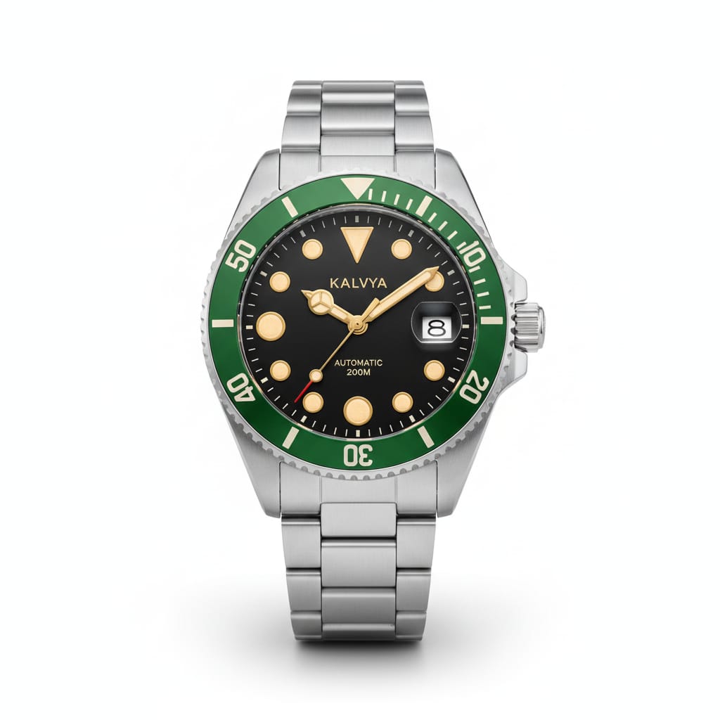 The KALVYA 'Emerald Diver' Automatic Watch