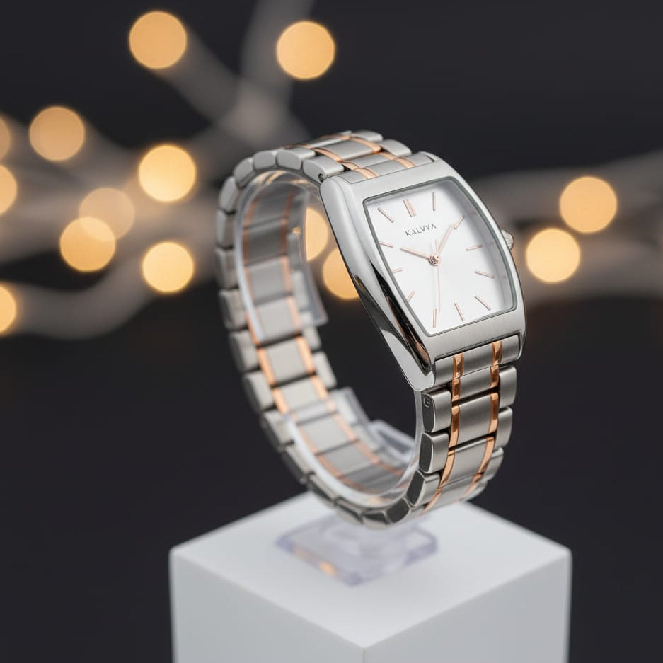 Kalvya Dualtone Grace – Silver &amp; Rose Gold Watch