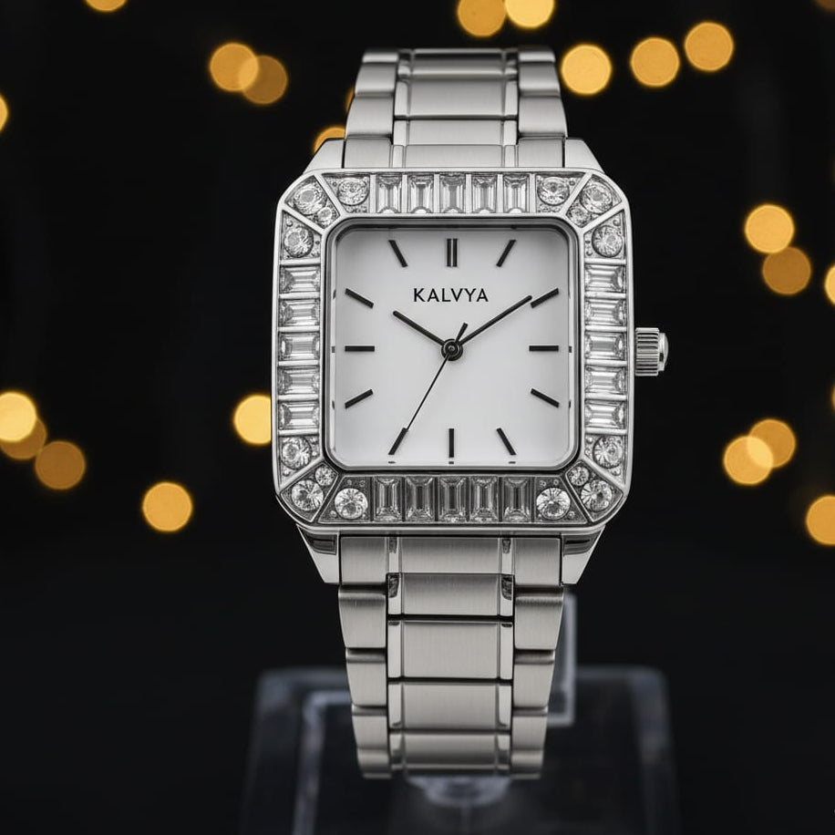 Kalvya Silver Royale – Square Dial Watch