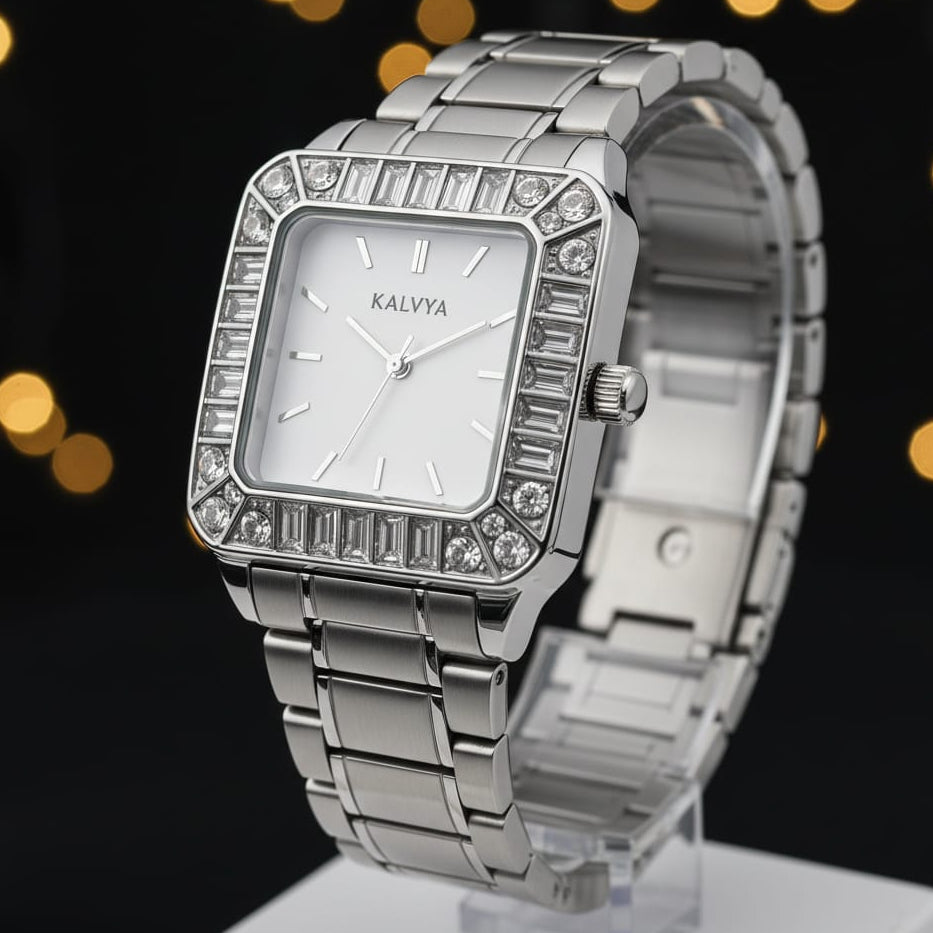 Kalvya Silver Royale – Square Dial Watch