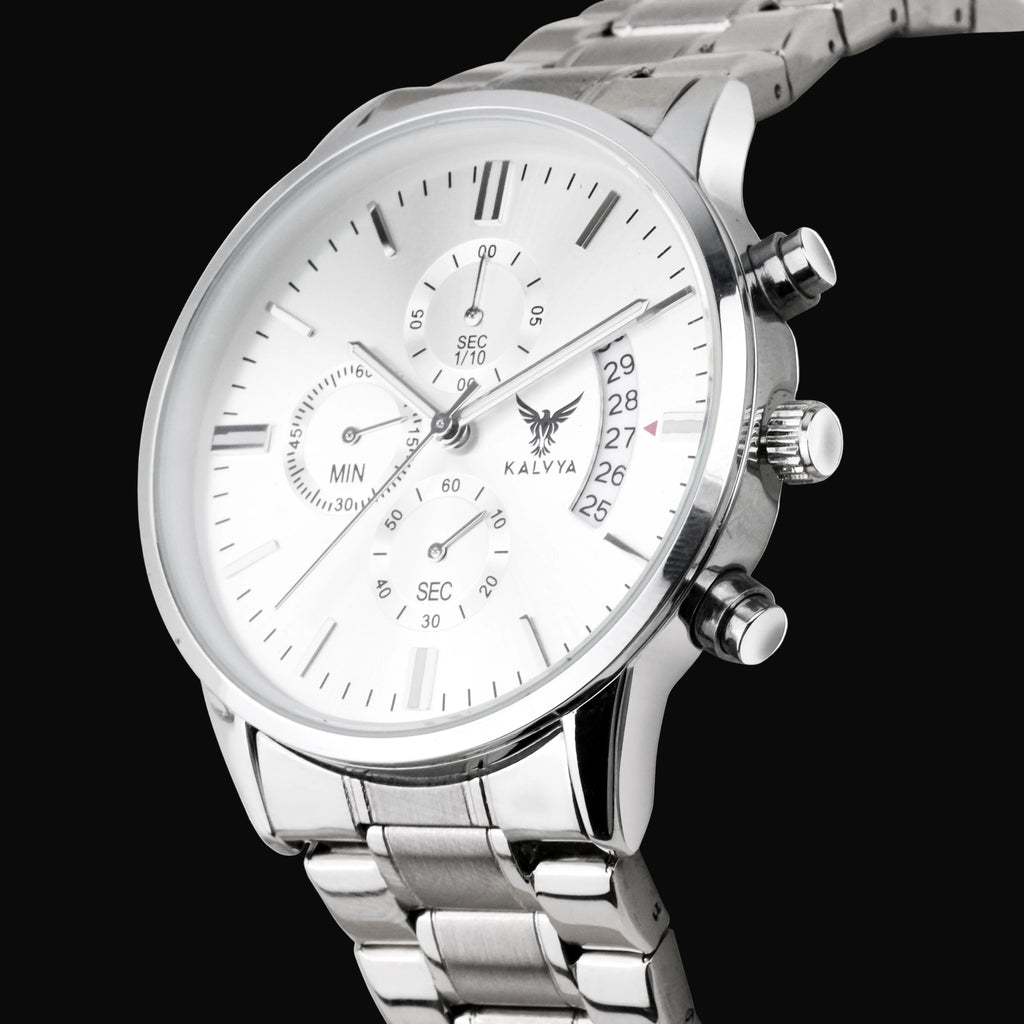 Stainless Steel Chronograph Watch for Men Kalvya