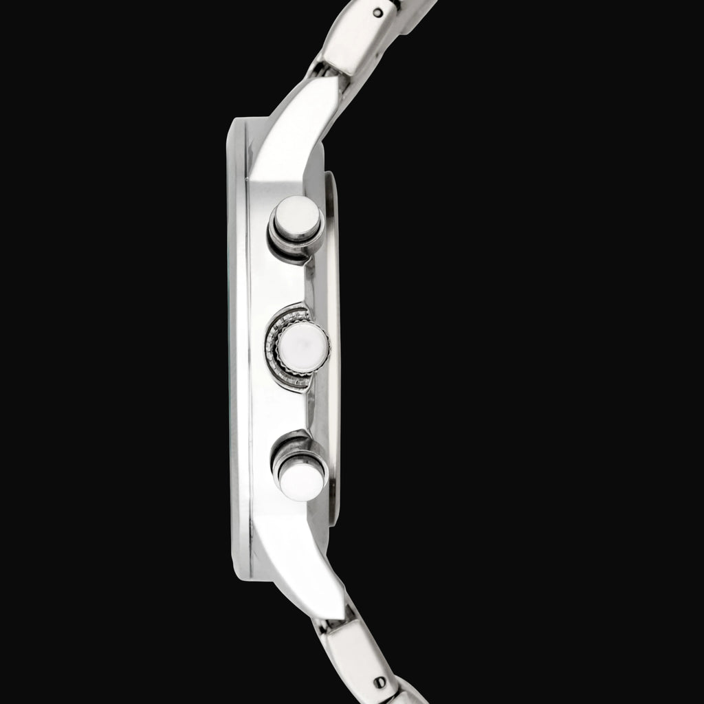 Kalvya Imperial Silver Chronograph Watch for Men – Stainless Steel Bracelet